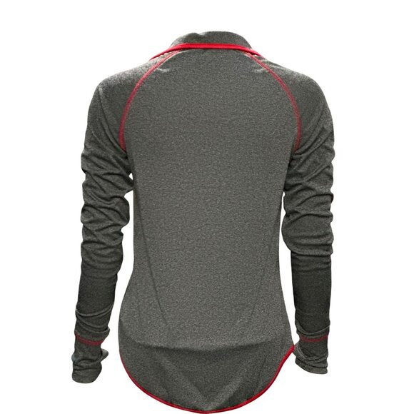 CCC Oklahoma Sooners Quarter Zip Pullover Shirt Logo Gray Red Long Sleeve Small - Picture 3 of 7